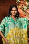 NUHH_Multi Color Viscose Georgette Joyous Dip Tie Dye Kaftan _Online_at_Aza_Fashions