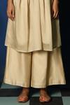 NUHH_Beige Day To Dusk Chanderi Kurta Pant Set _Online_at_Aza_Fashions