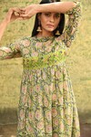 Shop_NUHH_Green Cotton Aam Panna Floral Pattern Kurta Pant Set _Online_at_Aza_Fashions