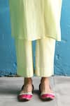 Buy_NUHH_Green Cotton Lurex Candy Crush Polka Dot Pattern Kurta Pant Set _Online_at_Aza_Fashions