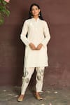 Buy_NUHH_Off White Cotton Embellished Jo Soni Embroidered Salwar With Kurta _at_Aza_Fashions