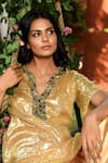 Buy_NUHH_Gold Sequence Georgette Sequin Embellished Kurta With Salwar