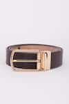 Shop_BUBBER COUTURE_Brown Italian Leather Belt _at_Aza_Fashions