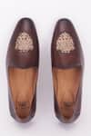 Shop_Bubber Couture_Brown Zardozi Embroidered Mojdi _at_Aza_Fashions