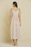 Shop_Samyukta Singhania_White Cotton Round Neck Floral Print Dress _at_Aza_Fashions