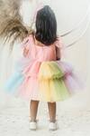 Shop_Toplove_Multi Color Net, Tulle, Taffeta Pearls, Rainbow Dress With Hair Accessory _at_Aza_Fashions