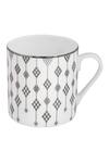 Buy_Perenne Design_White Fine Bone China Printed Terellis Lattice Mug_at_Aza_Fashions