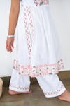 PlumCheeks_White Cotton Hand Block Print Lotus Kurta With Pant  _at_Aza_Fashions