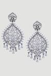 Auraa Trends_White Diamonds, Zari American Embellished Earrings _Online_at_Aza_Fashions
