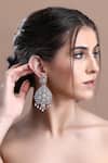 Buy_Auraa Trends_White Diamonds, Zari American Embellished Earrings _Online_at_Aza_Fashions