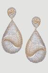 Auraa Trends_Gold Plated Zari, Diamonds Zircons Embellished Earrings _Online_at_Aza_Fashions