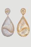 Buy_Auraa Trends_Gold Plated Zari, Diamonds Zircons Embellished Earrings _Online_at_Aza_Fashions