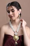 Buy_Auraa Trends_Red Beads, Stones And Embellished Necklace Set _at_Aza_Fashions