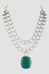 Buy_Auraa Trends_Blue American Diamonds Zircons Embellished Necklace Set