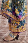 Buy_Rajdeep Ranawat_Yellow Silk Digital Printed Banera Kimono Tunic And Flared Pant Set 