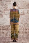 Shop_Rajdeep Ranawat_Yellow Silk Digital Printed Floral Spread Collar Maizah Shirt And Pant Set _at_Aza_Fashions