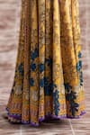 Buy_Rajdeep Ranawat_Yellow Silk Digital Printed Botanical Vagator Ramona Poncho And Sharara Set 