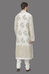 Shop_A!A By Abrar Ali_Ivory Chanderi Printed Floral Kurta With Churidar _at_Aza_Fashions