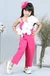 Buy_The little celebs_Pink Imported Crepe Embellished Floral Applique Jumpsuit _Online_at_Aza_Fashions