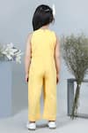 Shop_The Little Celebs_Yellow Crepe Embroidery Floral Applique Pattern Jumpsuit _at_Aza_Fashions