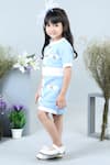 Shop_The little celebs_Sky Blue Imported Crepe Solid Button Embellished Coat Dress _Online_at_Aza_Fashions