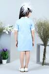 Shop_The little celebs_Sky Blue Imported Crepe Solid Button Embellished Coat Dress _at_Aza_Fashions