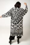 Shop_KA-Sha_Black Cotton Geometric Open Asha Pattern Jacket _at_Aza_Fashions