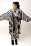 Buy_KA-Sha_Black Cotton Applique Turtle Neck Polo Striped Crop Top _at_Aza_Fashions