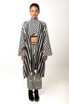 Buy_KA-Sha_Black Cotton Applique Turtle Neck Polo Striped Crop Top _Online_at_Aza_Fashions