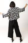 Shop KA-Sha Black Cotton Applique Round Neck Shrey Reversible Geometric Pattern Blouse at Aza Fashions Shop_KA-Sha_Black Cotton Applique Round Neck Shrey Reversible Geometric Pattern Blouse _at_Aza_Fashions