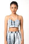 Buy_KA-Sha_Black Silk Sweetheart Neck Vansh Tie-dye Pattern Bustier Top _at_Aza_Fashions