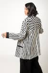 Shop_KA-Sha_Black Cotton Wasim Striped Long Sleeve Blazer _at_Aza_Fashions