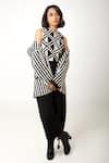 Shop_KA-Sha_Black Cotton Wasim Striped Long Sleeve Blazer _Online_at_Aza_Fashions