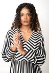 Shop KA-Sha Black Cotton V-neck Zebra Stripe Pattern Midi Dress Online at Aza Fashions Shop_KA-Sha_Black Cotton V-neck Zebra Stripe Pattern Midi Dress _Online_at_Aza_Fashions