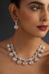 Shop Swabhimann Blue Diamonds, Stones Rose Gold Uncut Polki Necklace Set Online at Aza Fashions Shop_Swabhimann_Blue Diamonds, Stones Rose Gold Uncut Polki Necklace Set _Online_at_Aza_Fashions