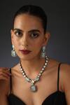Buy_Swabhimann_Blue Diamonds, Stones Uncut Polki Work Necklace Set _at_Aza_Fashions