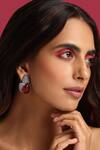 Buy_Swabhimann_Red Zari Zirconia Embellished Studs _at_Aza_Fashions