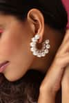 Shop_SWABHIMANN_White Pearl Embellished Hoops _Online_at_Aza_Fashions