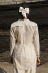 Shop_AHMEV_Ivory Chanderi Embellished Tape Spread Collar Shirt _at_Aza_Fashions