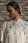 Shop_AHMEV_Ivory Chanderi Block Print Floral Band Collar Leihani Placement Overlay _Online_at_Aza_Fashions