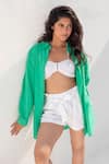 Buy_Beachbum_Green 100% Cotton Rebecca Oversized With Aubrey Halter Neck Bralette _at_Aza_Fashions