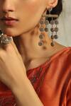 Buy_Charkhee_Gold Plated Beads, Tassels Embellished Earrings_Online_at_Aza_Fashions