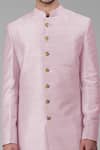 Buy_Talking Threads_Pink Silk Solid Plain Sherwani Churidar Set  _Online_at_Aza_Fashions