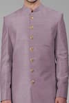 Buy_Talking Threads_Purple Silk Solid Sherwani Churidar Set  _Online_at_Aza_Fashions