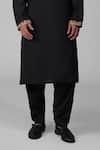 Shop_Talking Threads_Black Silk Embroidered Tilla Kurta Salwar Set  _Online_at_Aza_Fashions