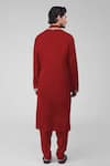 Shop_Talking Threads_Red Silk Embroidered Tilla Thread Work Kurta Salwar Set  _at_Aza_Fashions