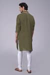 Shop_Talking Threads_Green Silk Embroidered Kashidakari Straight Kurta  _at_Aza_Fashions