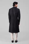 Shop_Talking Threads_Black Silk Sherwani And Pathani Set  _at_Aza_Fashions