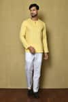 Buy_Arihant Rai Sinha_Yellow Kurta Cotton Short And Pant Set _at_Aza_Fashions