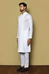 Arihant Rai Sinha_White Kurta Cotton Embroidered Panelled And Pant Set _at_Aza_Fashions